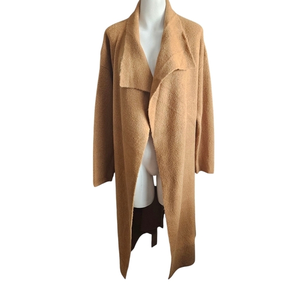 Women's Draped Wide Lapel Cardigan Sweater with Pockets by In Loom S/M - Picture 1 of 11